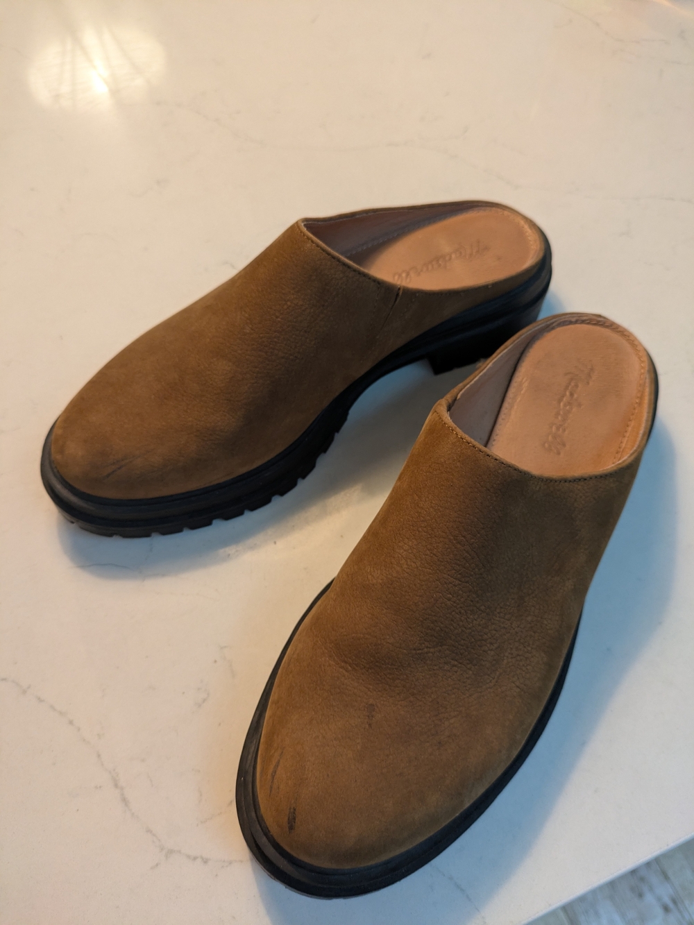 Women's Slip-On Mule Clog in Brown Suede